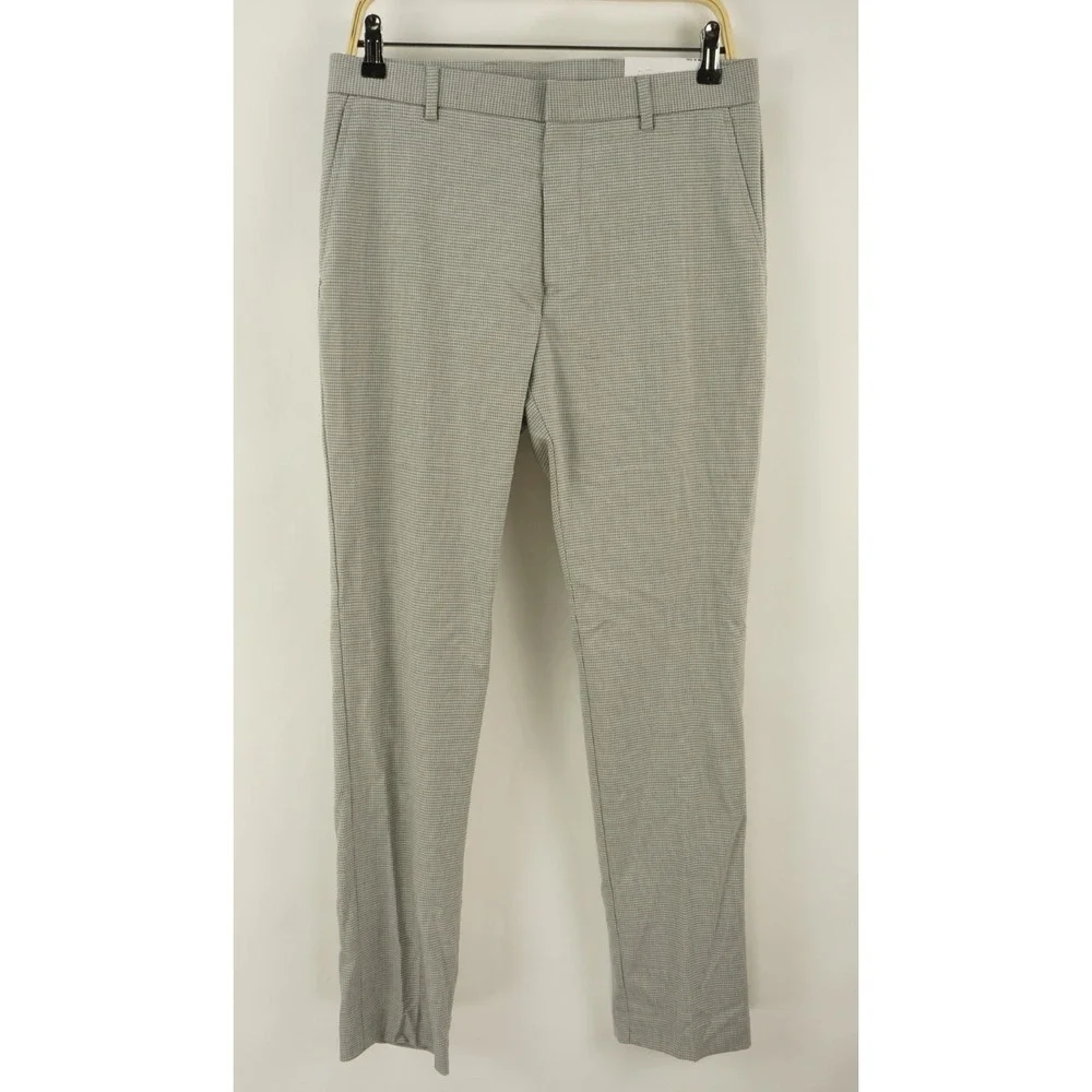 New $95 Tommy Hilfiger Men's 30 x‎ 32 Gray Houndstooth Performance Dress Pants